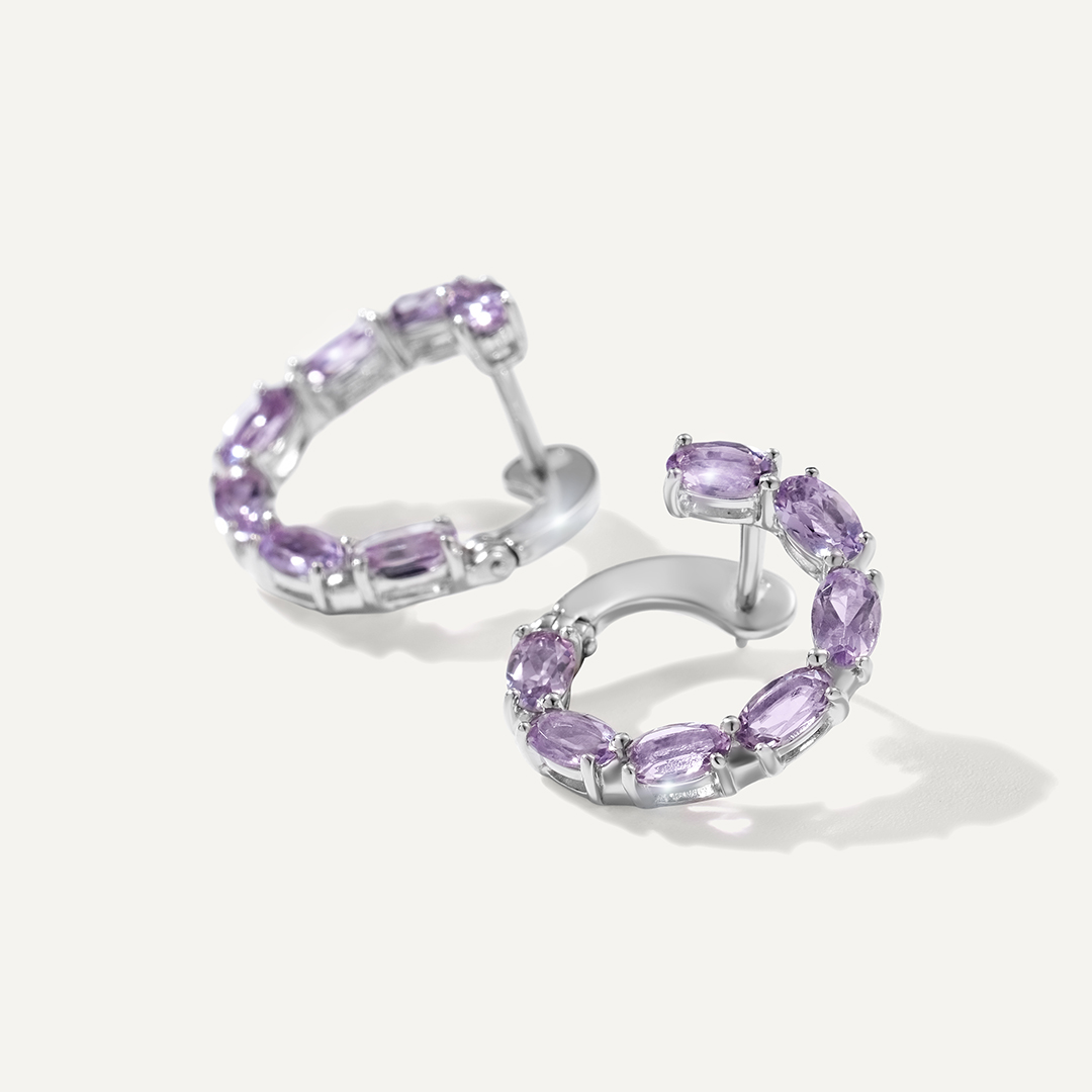 Серебряные серьги с аметистами