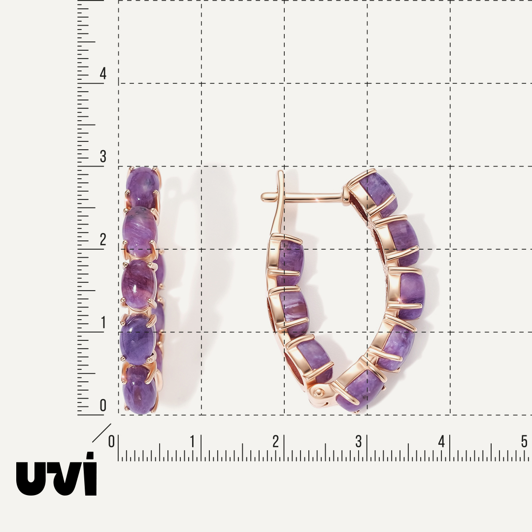 Серебряные серьги с чароитами