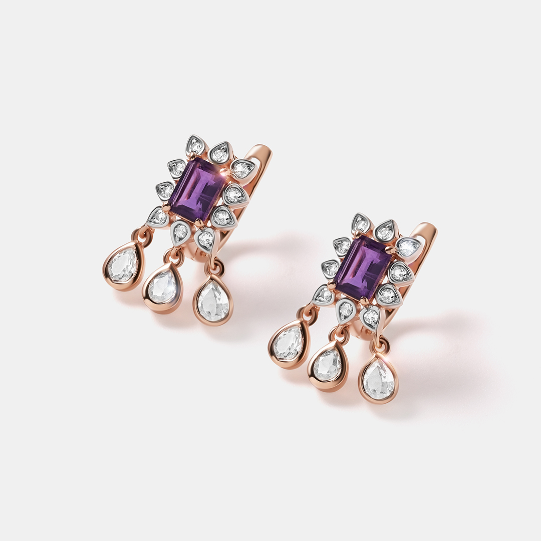 Серебряные серьги с аметистами