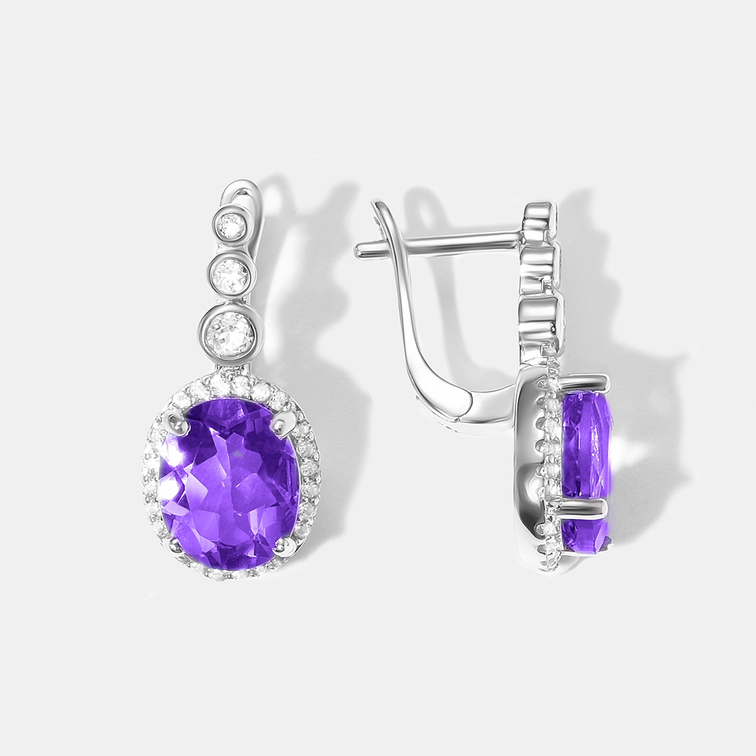 Серебряные серьги с флюоритами