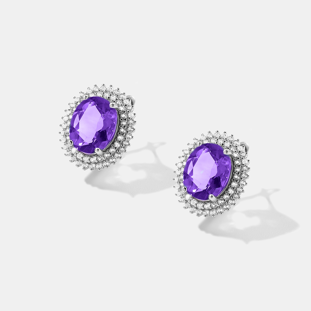 Серебряные серьги с флюоритами