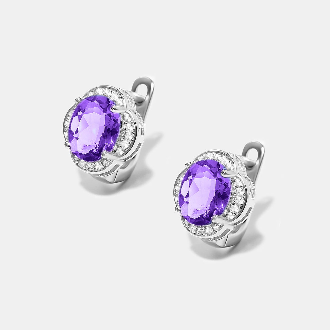Серебряные серьги с флюоритами