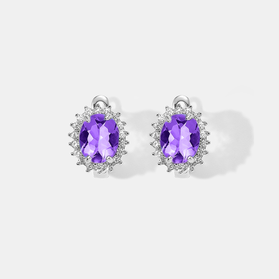 Серебряные серьги с флюоритами