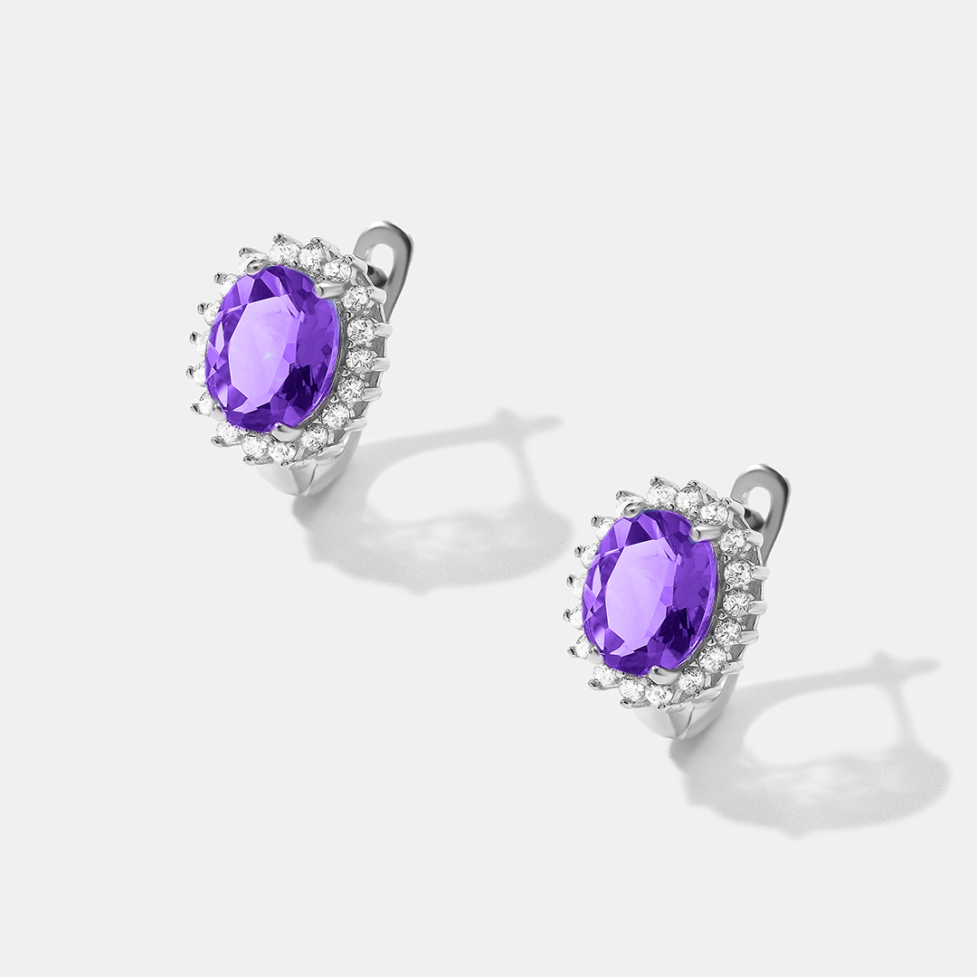 Серебряные серьги с флюоритами