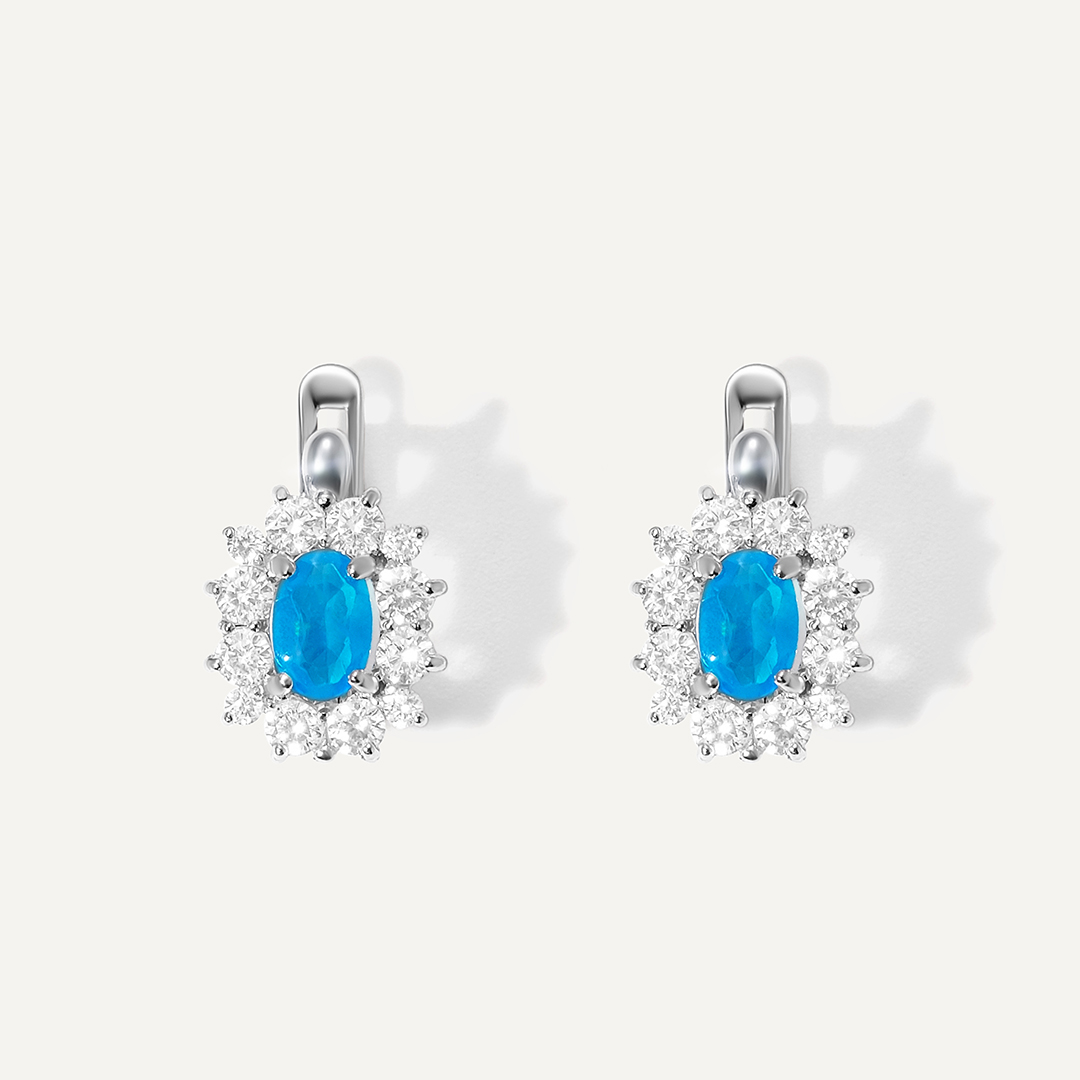 Серебряные серьги с голубыми опалами