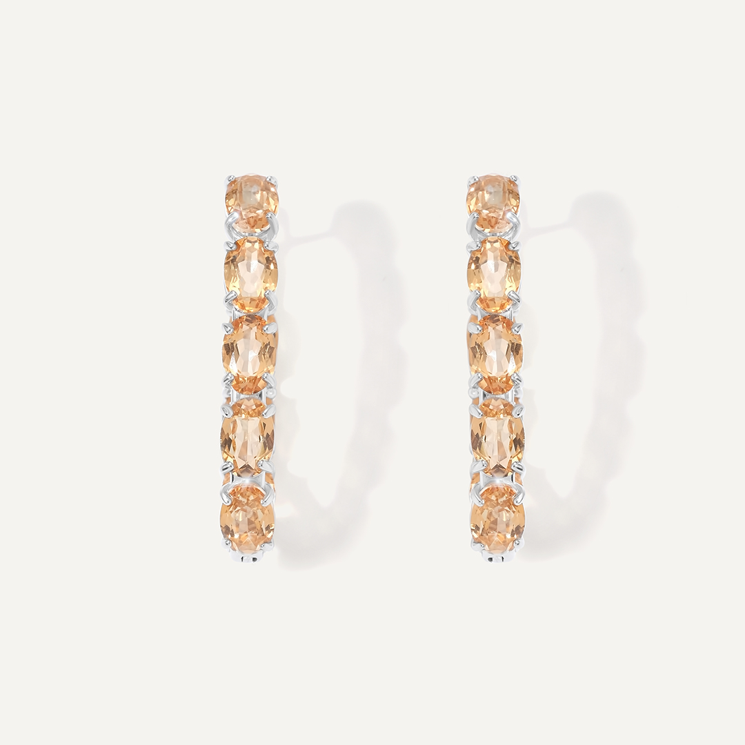 Серебряные серьги с желтыми топазами