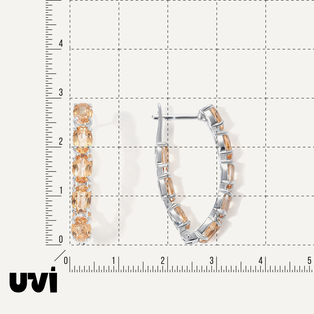 Серебряные серьги с желтыми топазами