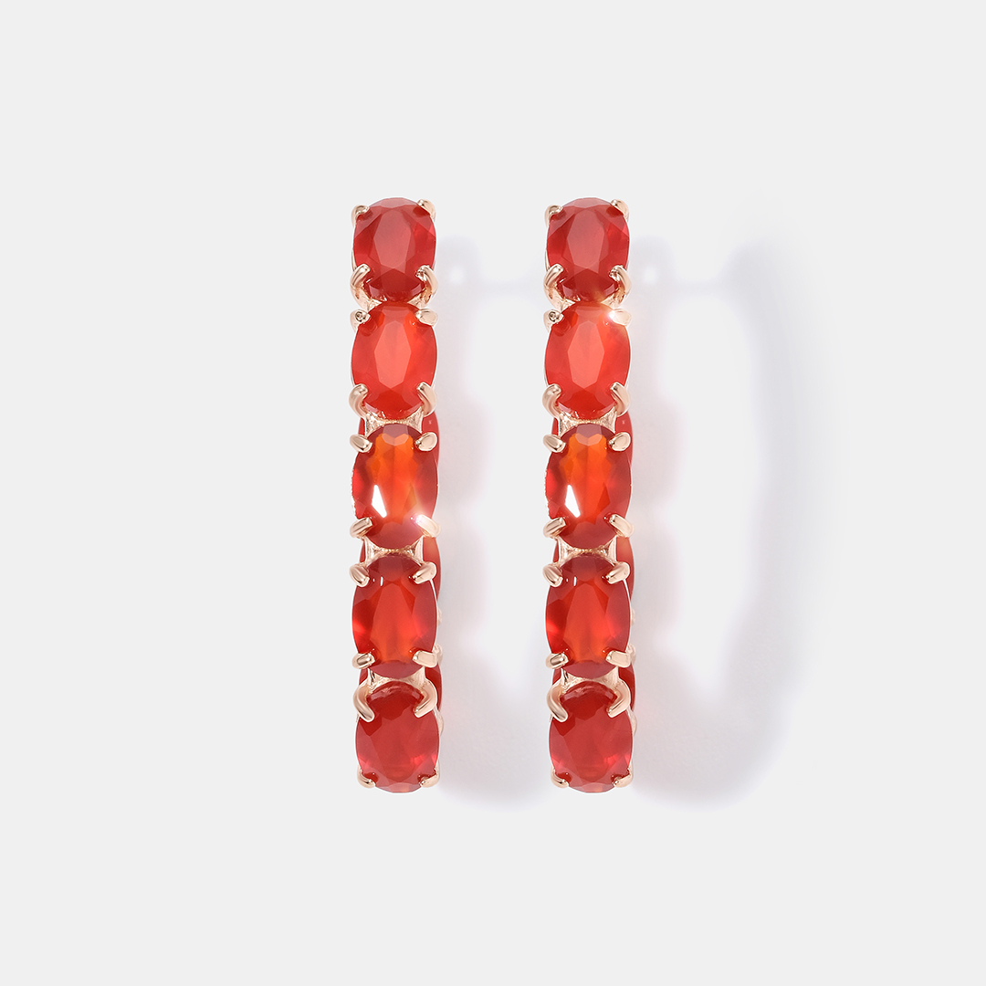 Серебряные серьги с сердоликами