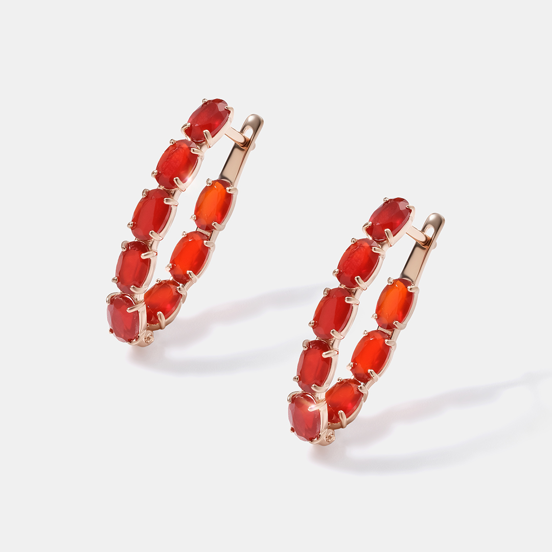 Серебряные серьги с сердоликами