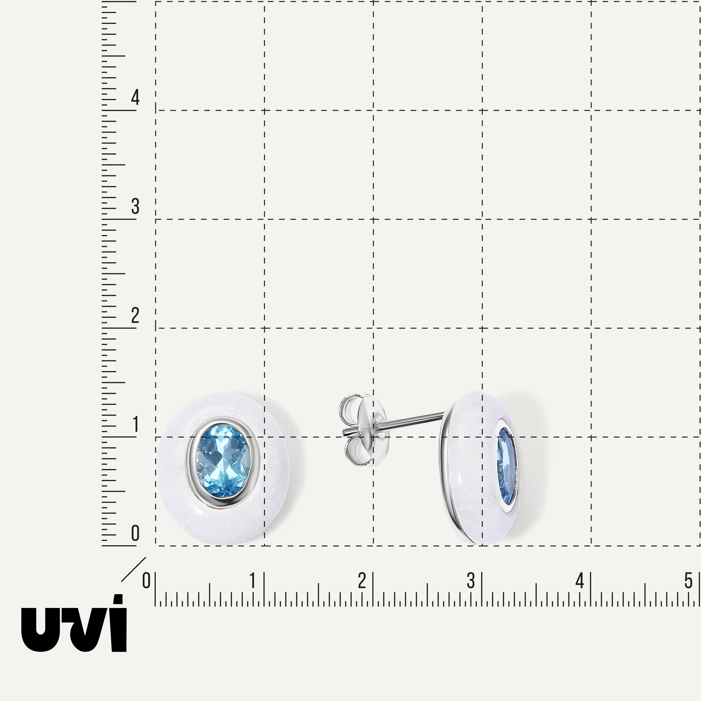 Серебряные серьги-пусеты с топазами