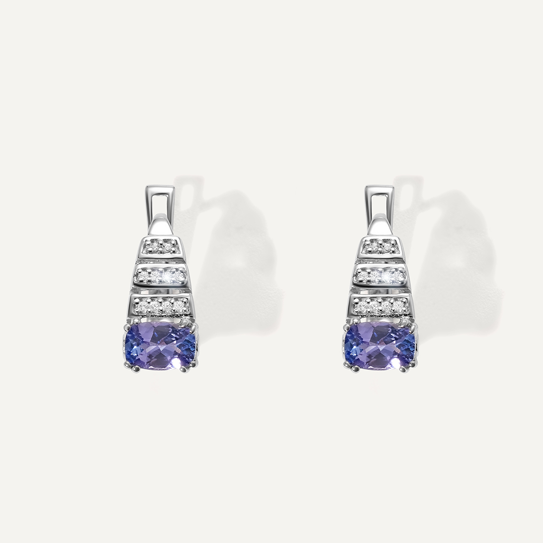Серебряные серьги с танзанитами