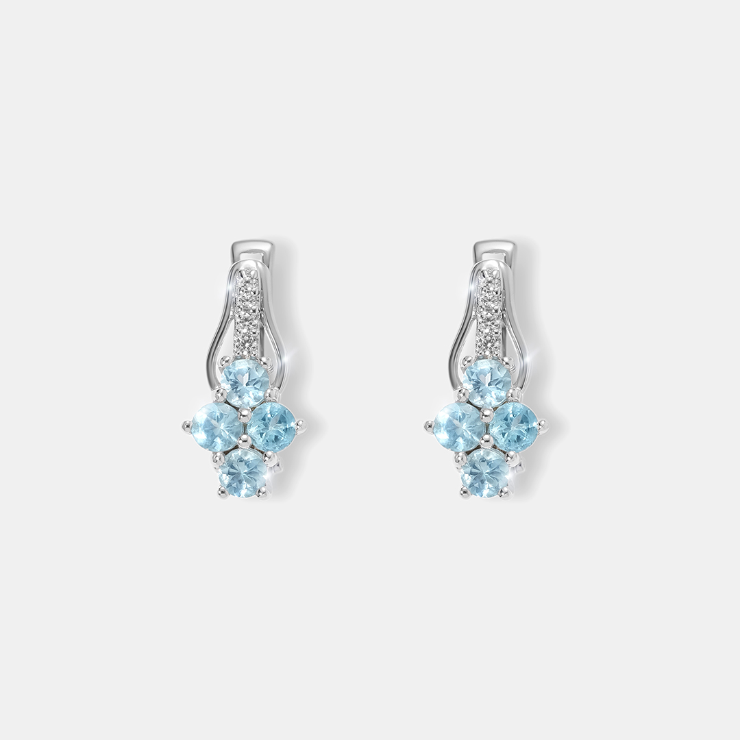 Серебряные серьги с апатитами