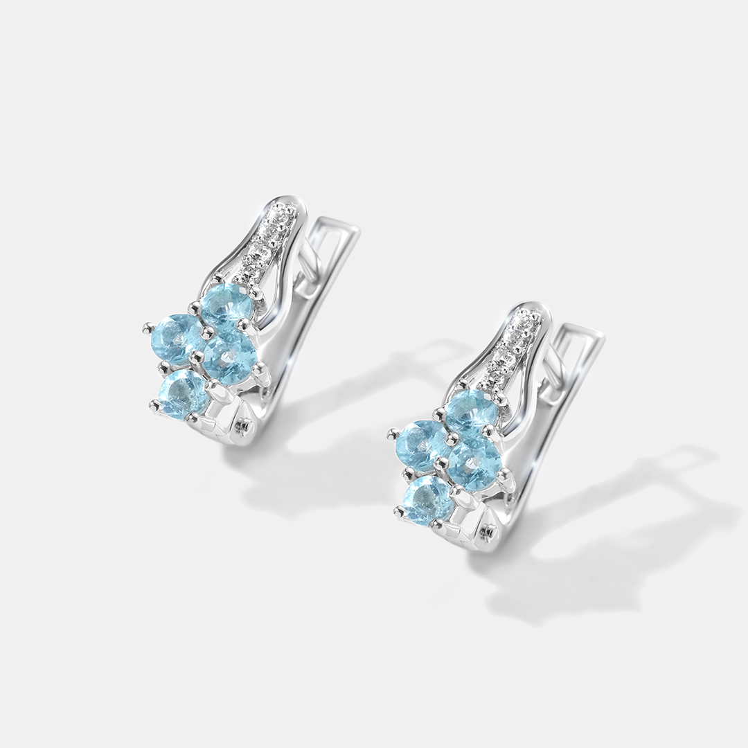 Серебряные серьги с апатитами