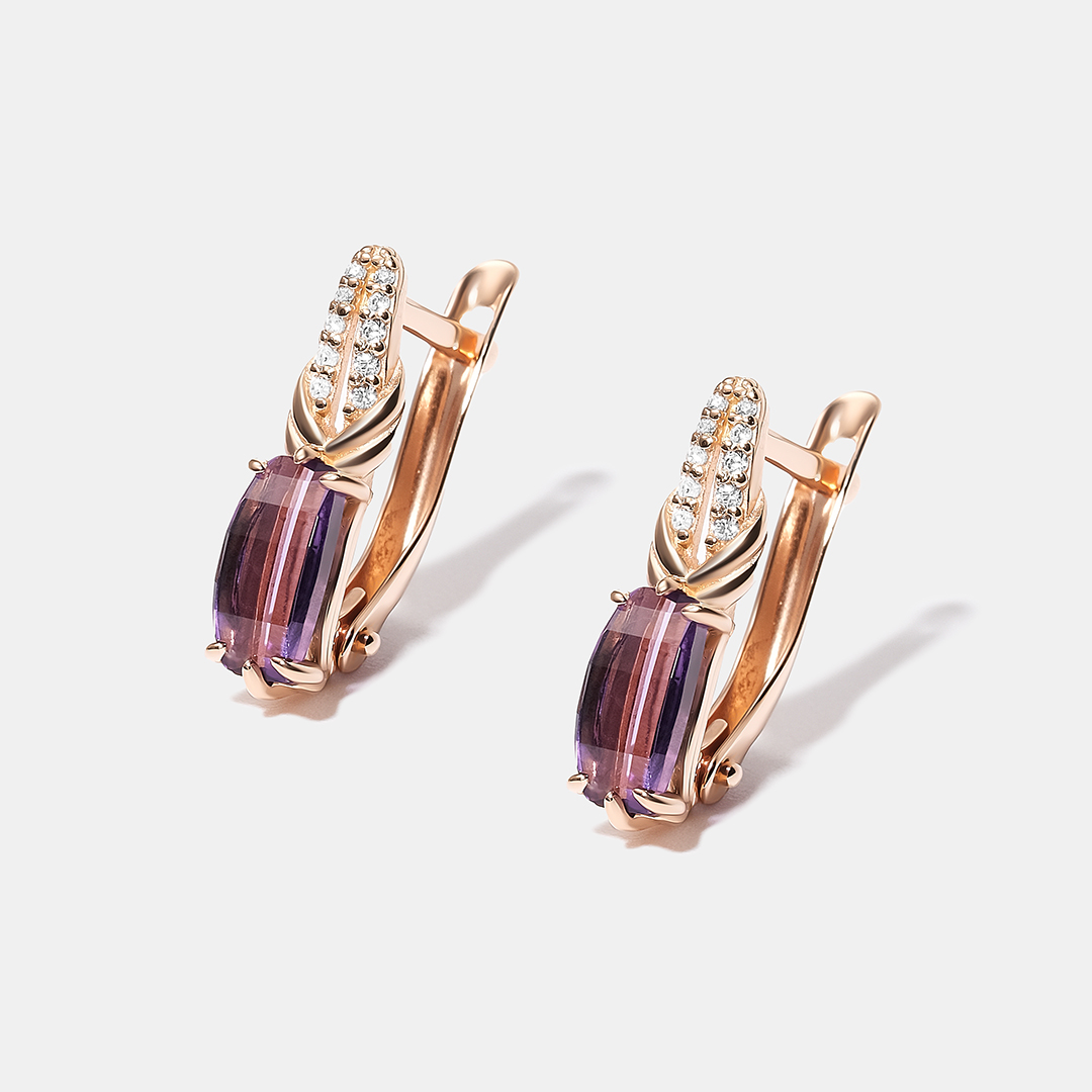 Серебряные серьги с аметистами