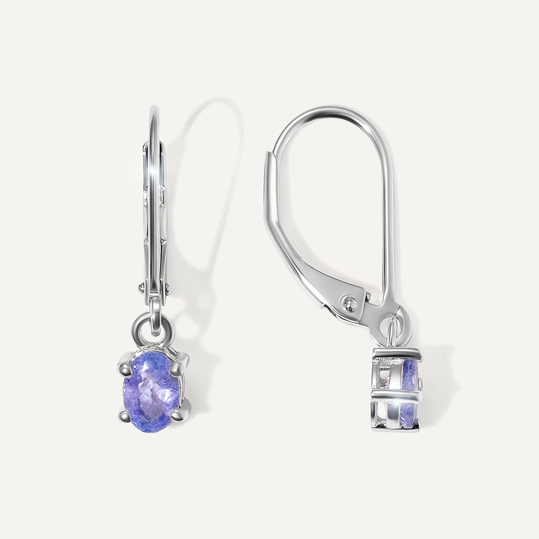 Серебряные серьги с танзанитами