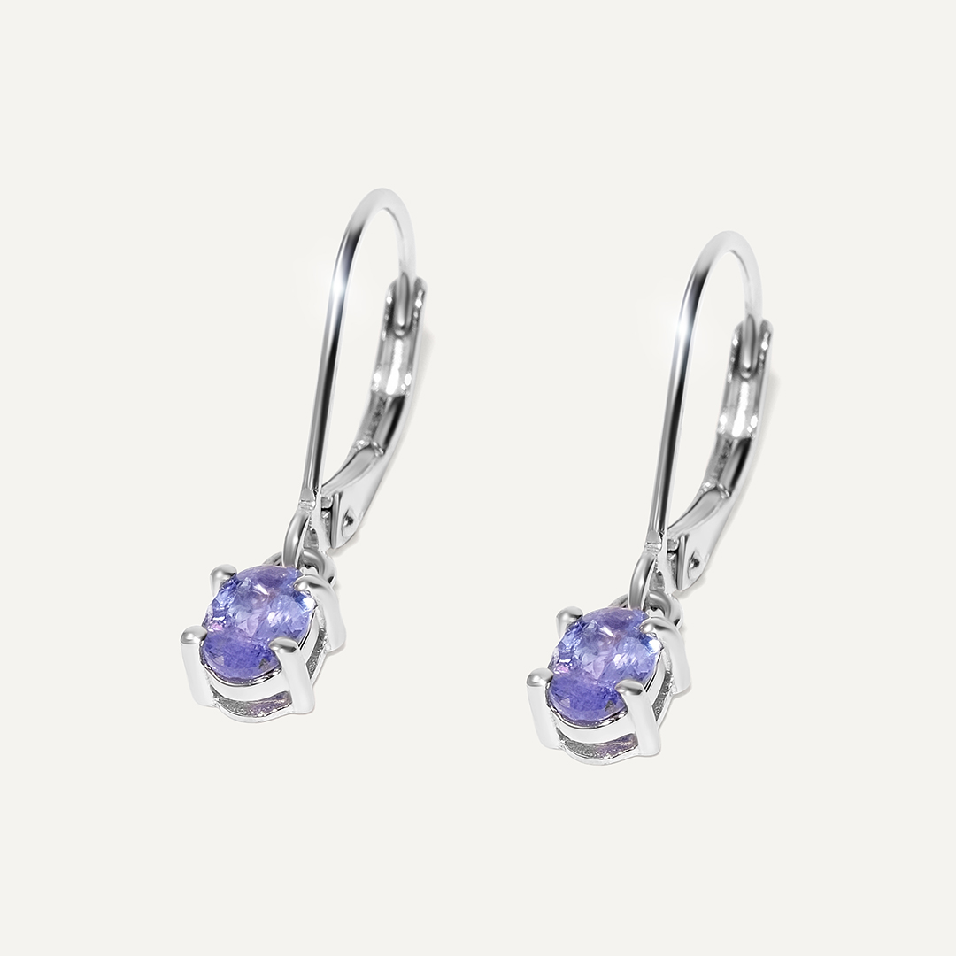 Серебряные серьги с танзанитами