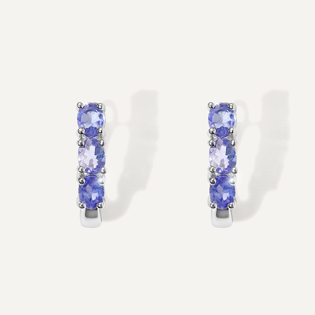 Серебряные серьги с танзанитами