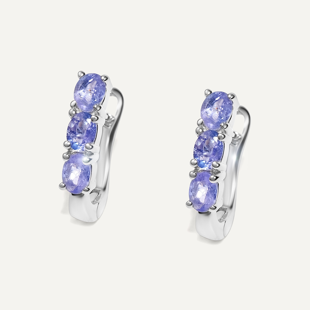 Серебряные серьги с танзанитами