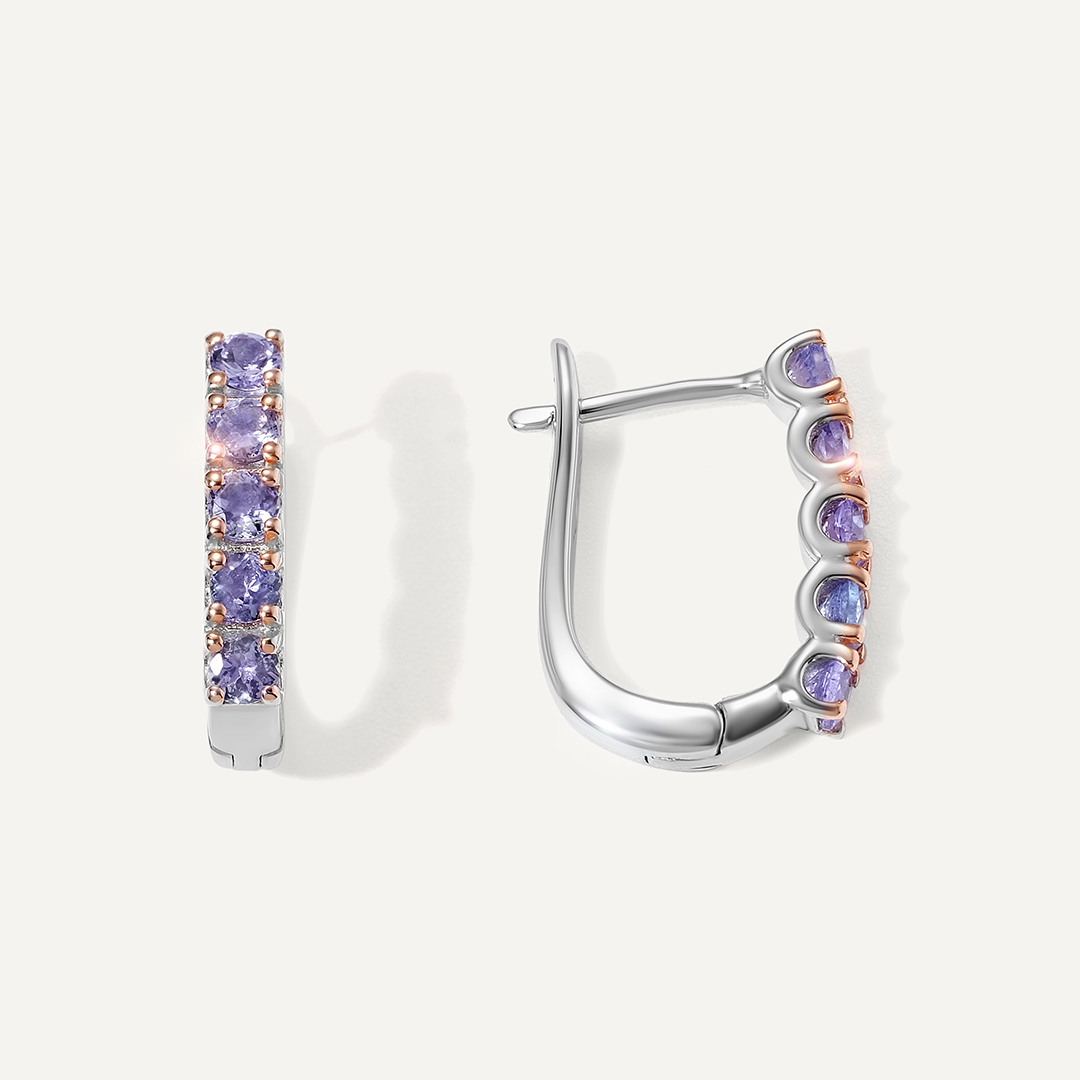 Серебряные серьги с танзанитами