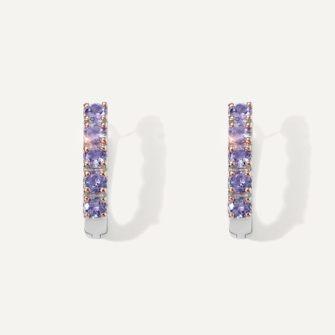 Серебряные серьги с танзанитами