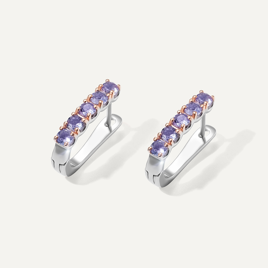 Серебряные серьги с танзанитами