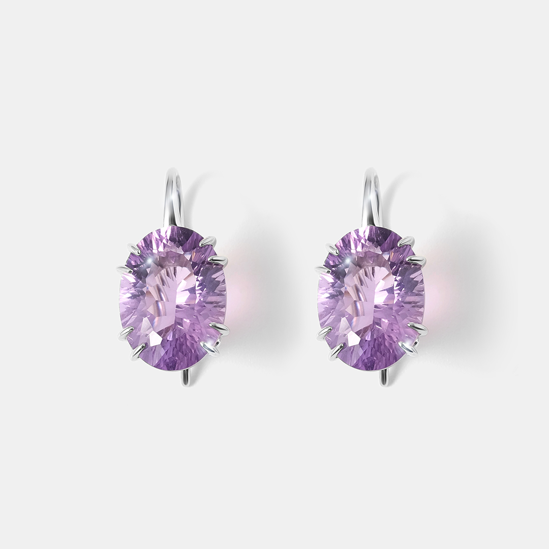Серебряные серьги с аметистами