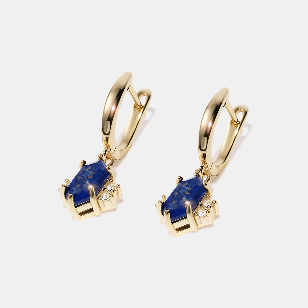 Серебряные серьги с лазуритами