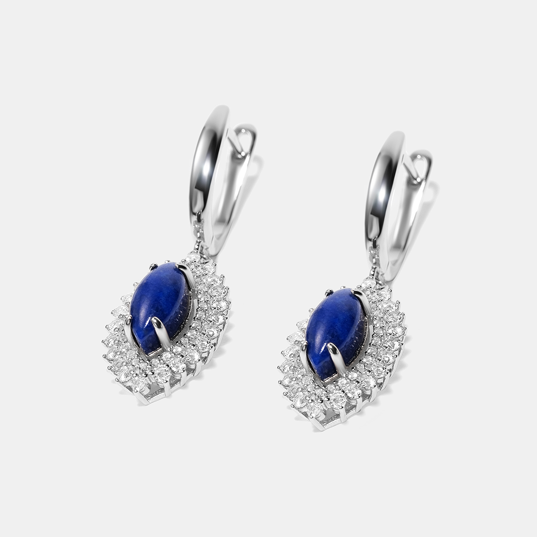 Серебряные серьги с лазуритами