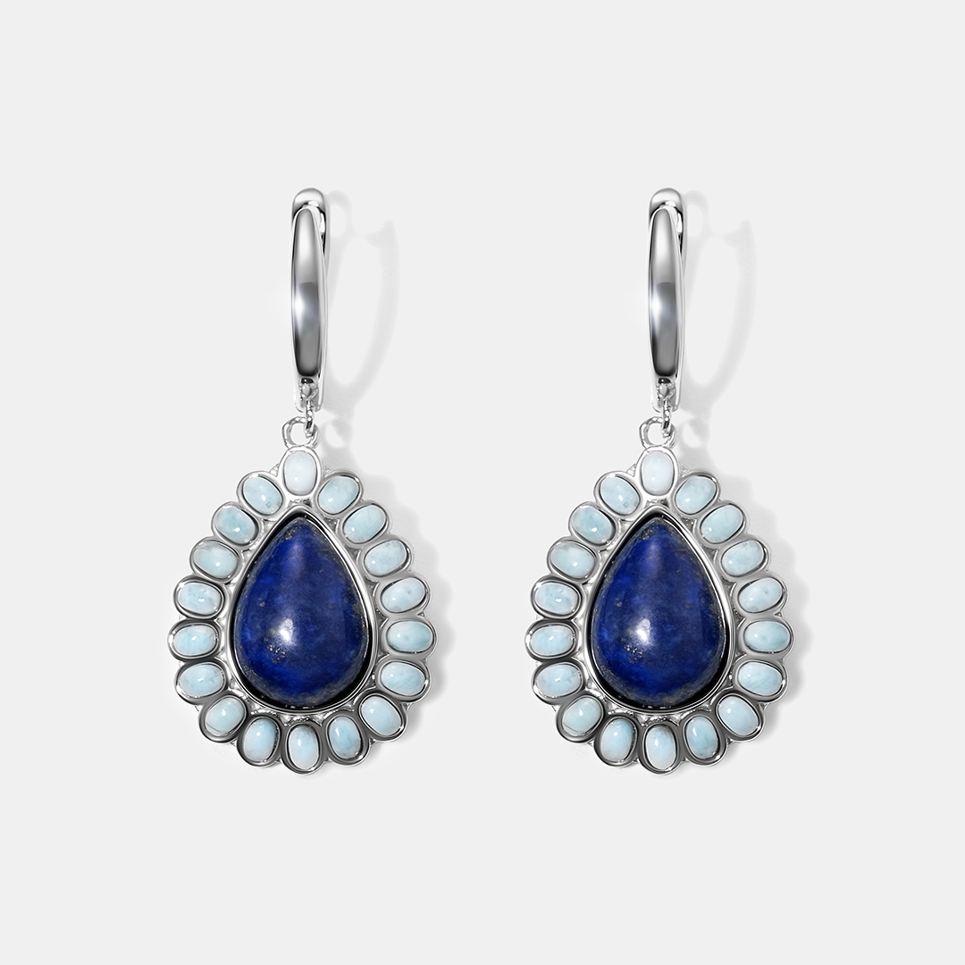 Серебряные серьги с лазуритами
