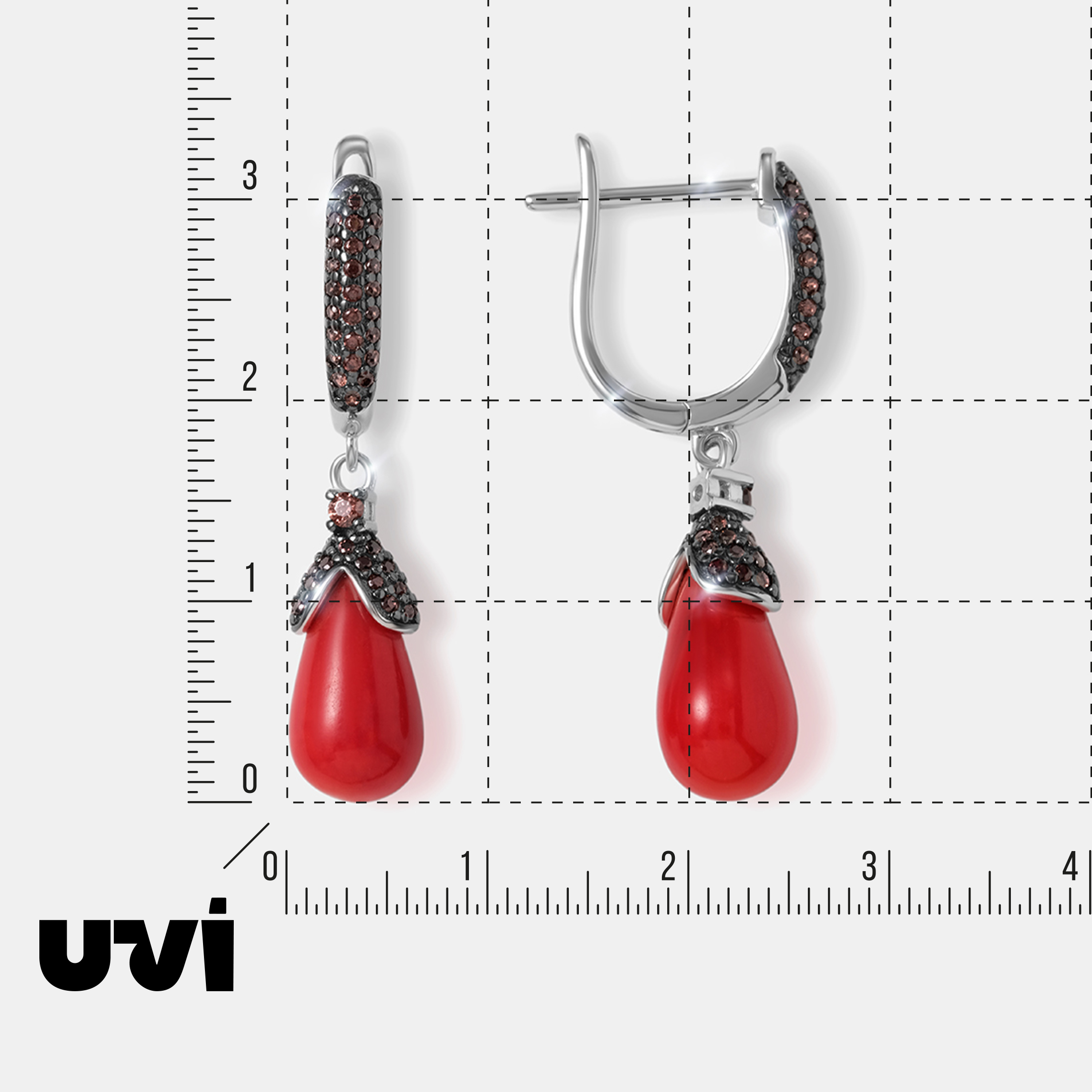 Серебряные серьги с кораллами