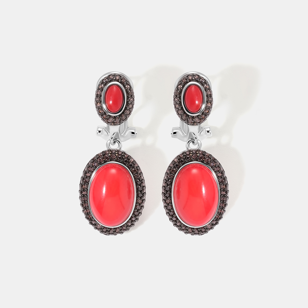Серебряные серьги с кораллами
