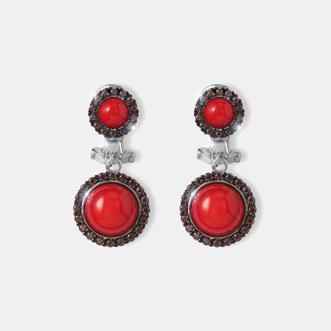 Серебряные серьги с кораллами