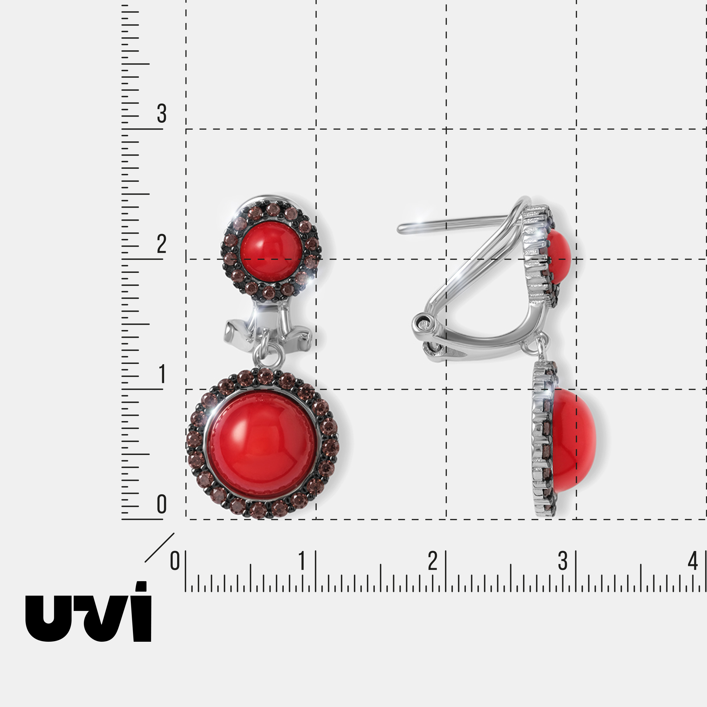 Серебряные серьги с кораллами