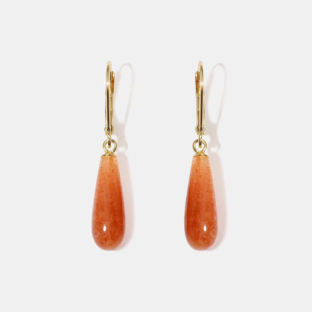 Серебряные серьги с солнечными камнями