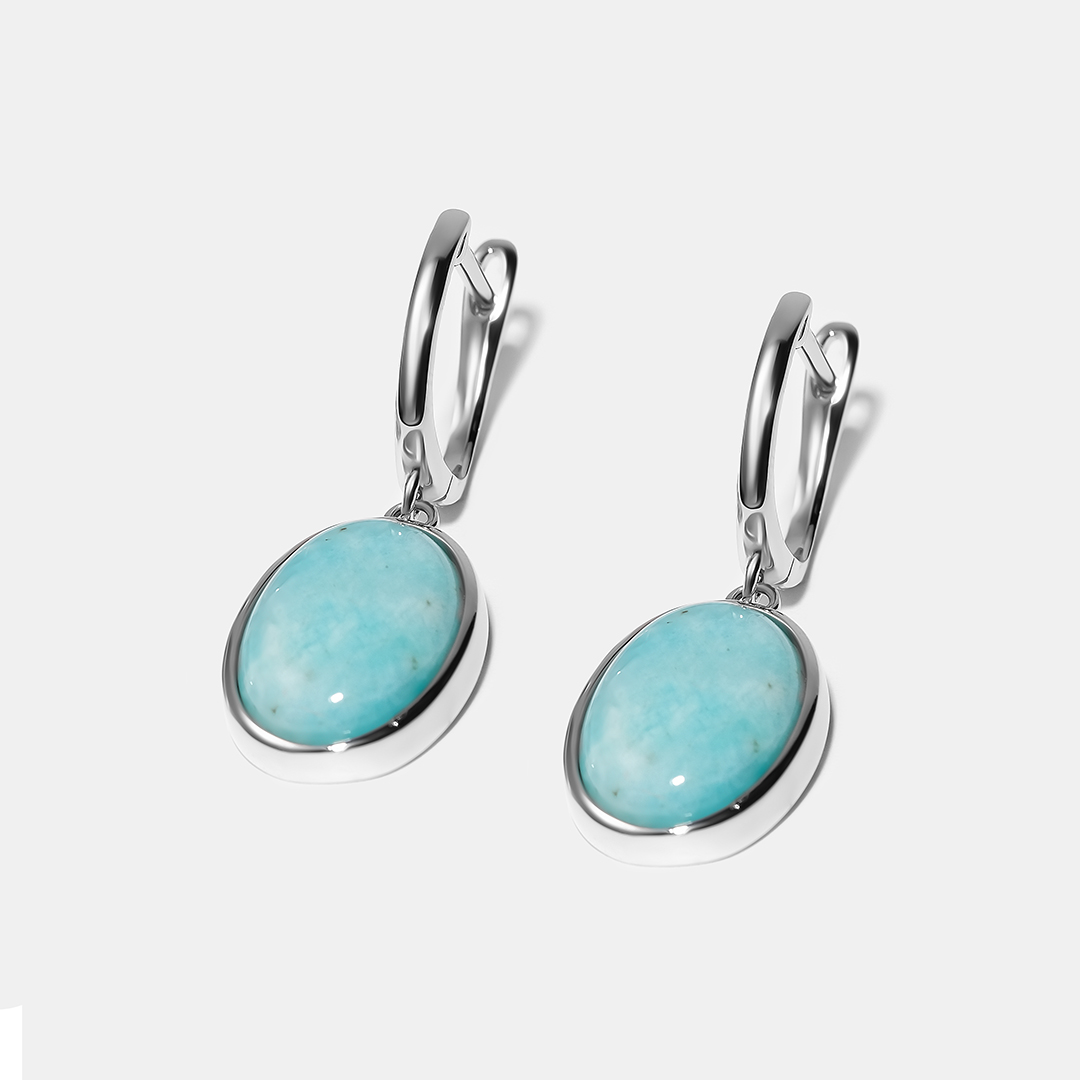 Серебряные серьги с амазонитами