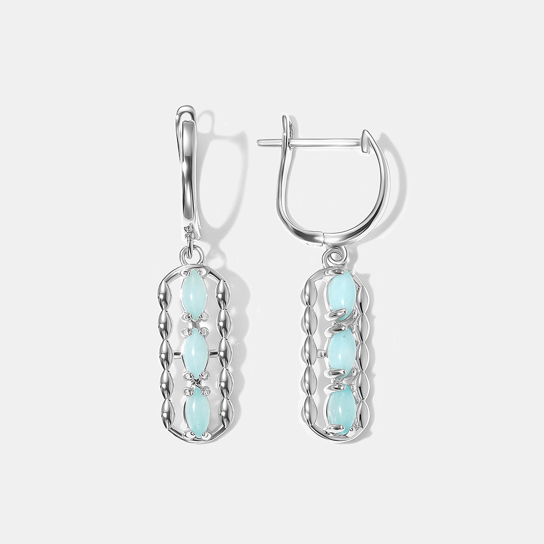 Серебряные серьги с амазонитами