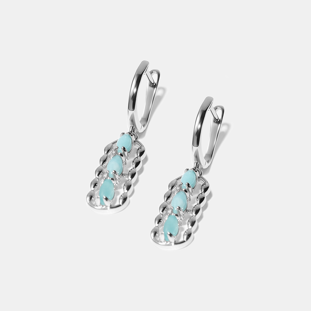 Серебряные серьги с амазонитами