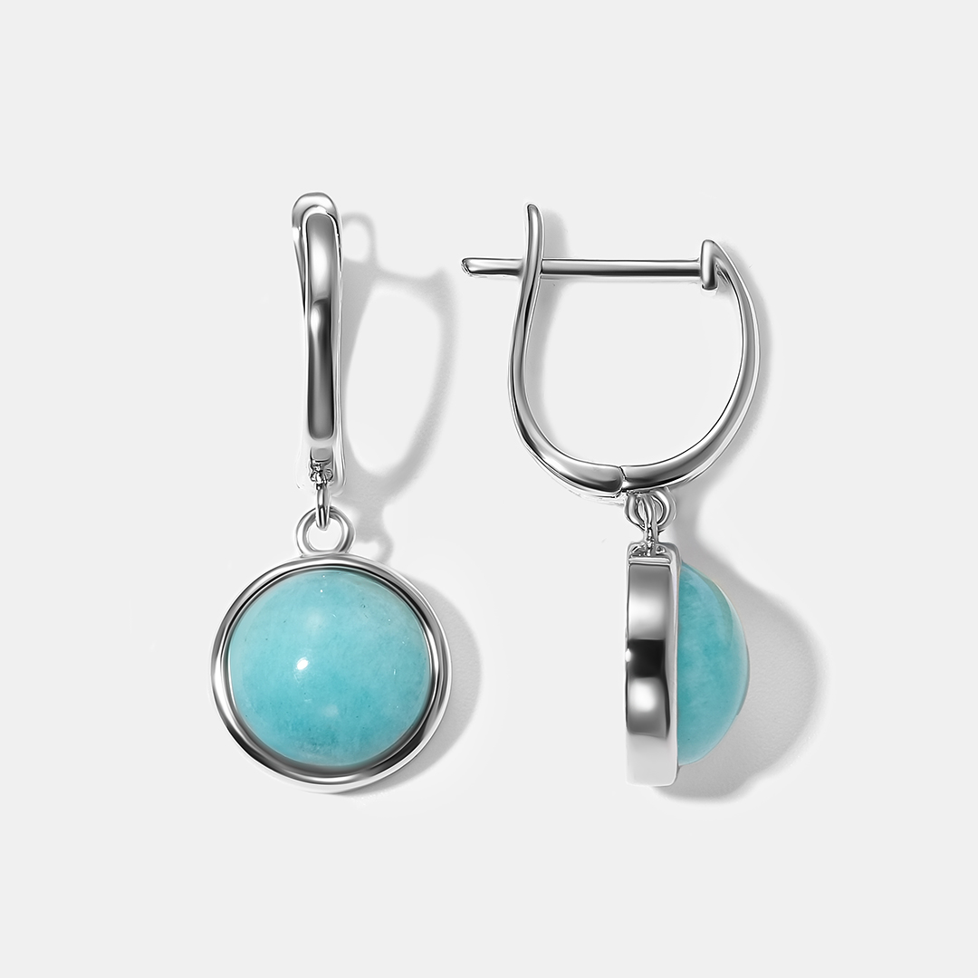 Серебряные серьги с амазонитами