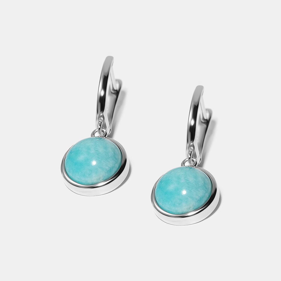 Серебряные серьги с амазонитами