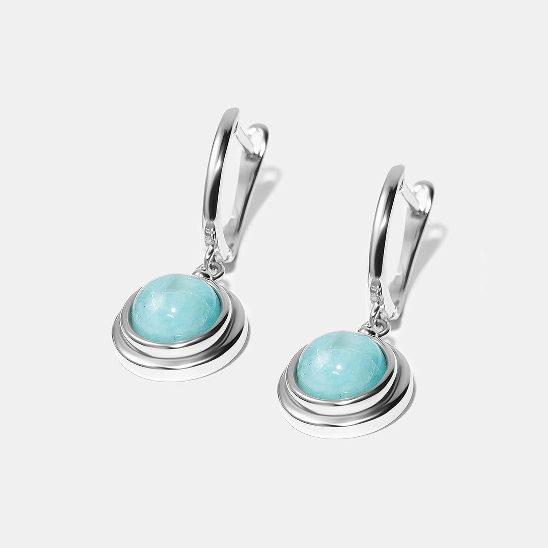 Серебряные серьги с амазонитами