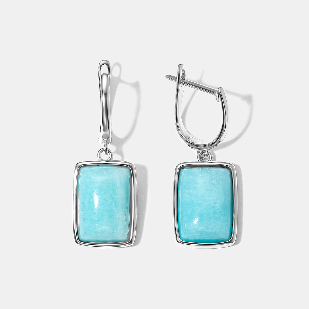 Серебряные серьги с амазонитами