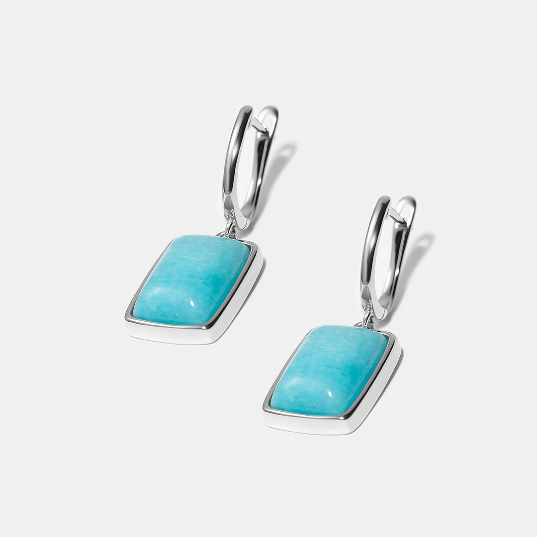 Серебряные серьги с амазонитами