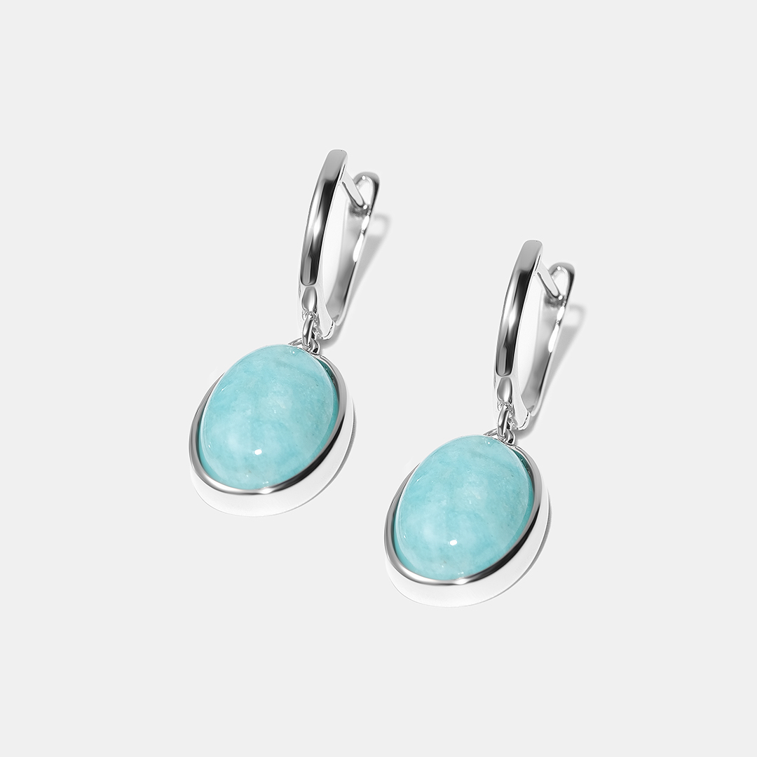 Серебряные серьги с амазонитами