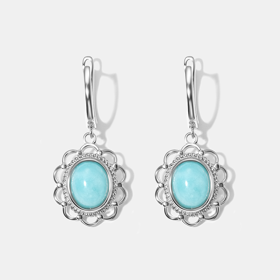 Серебряные серьги с амазонитами