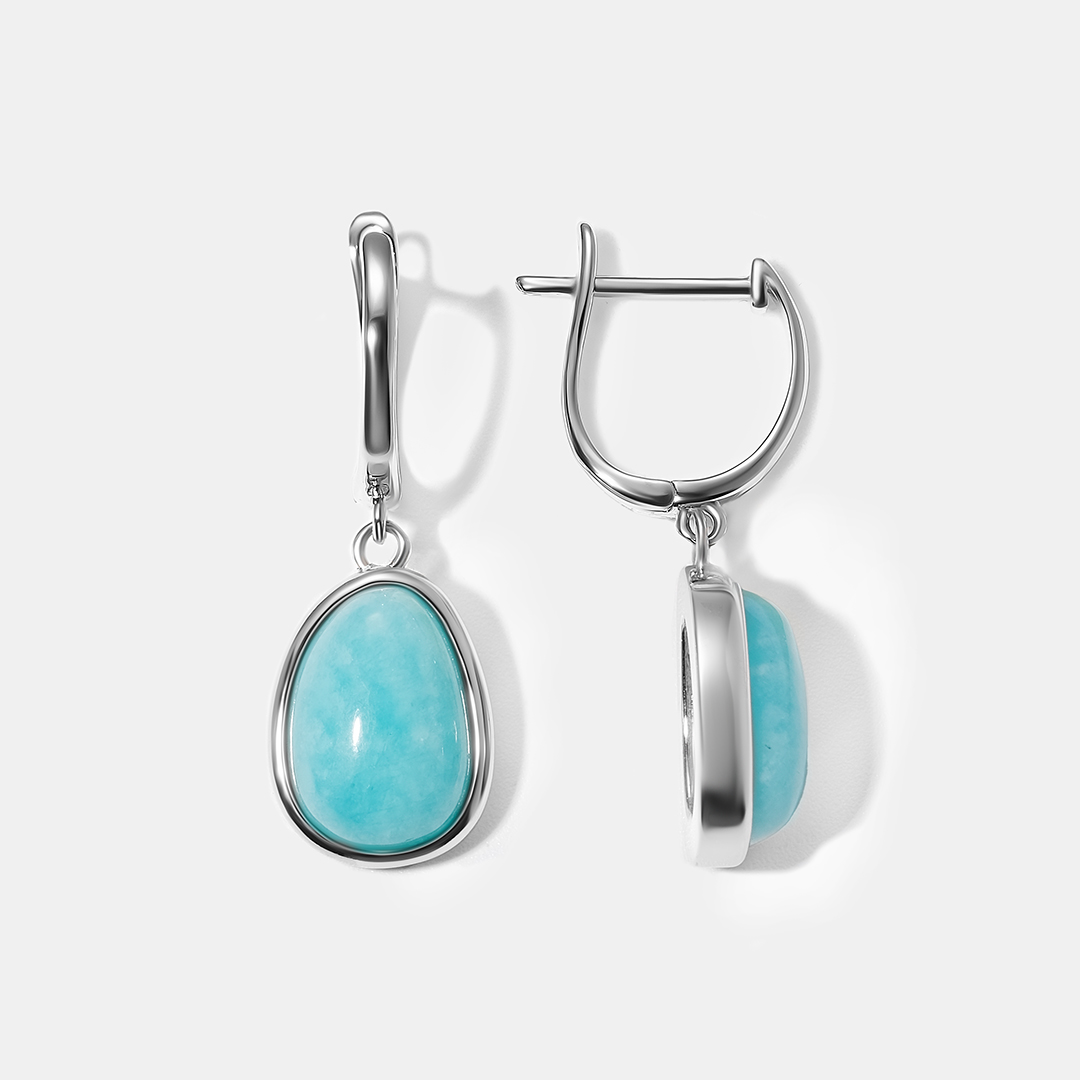 Серебряные серьги с амазонитами