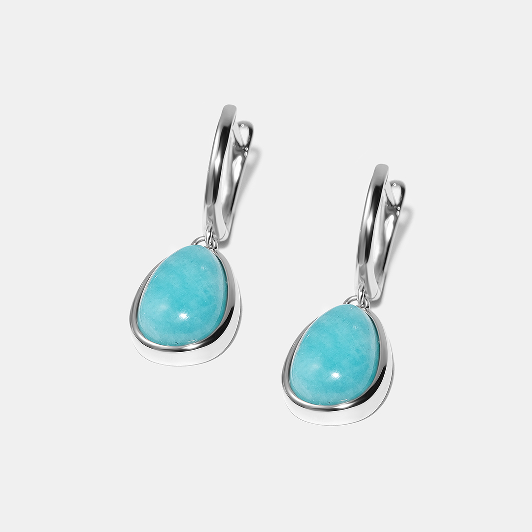 Серебряные серьги с амазонитами