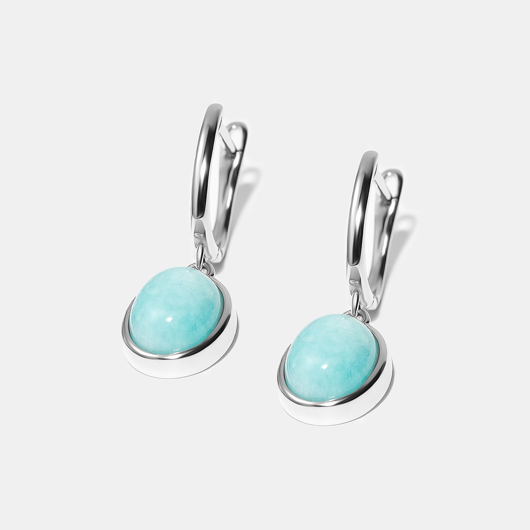 Серебряные серьги с амазонитами