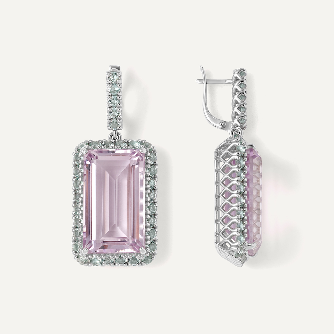 Серебряные серьги с аметистами
