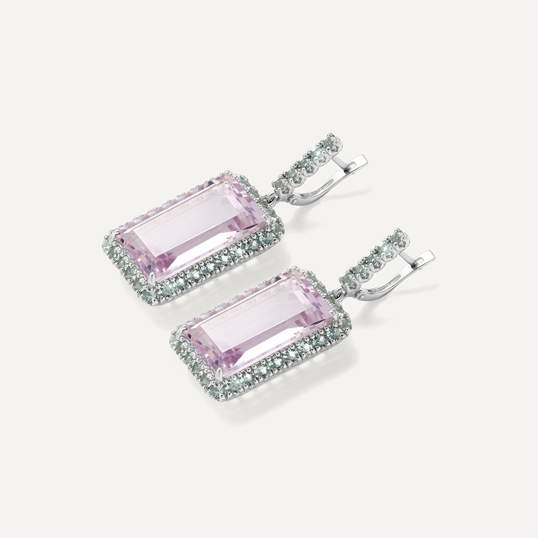 Серебряные серьги с аметистами