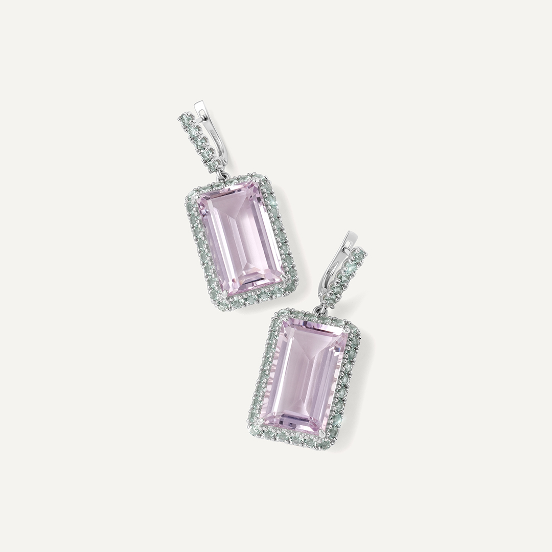 Серебряные серьги с аметистами